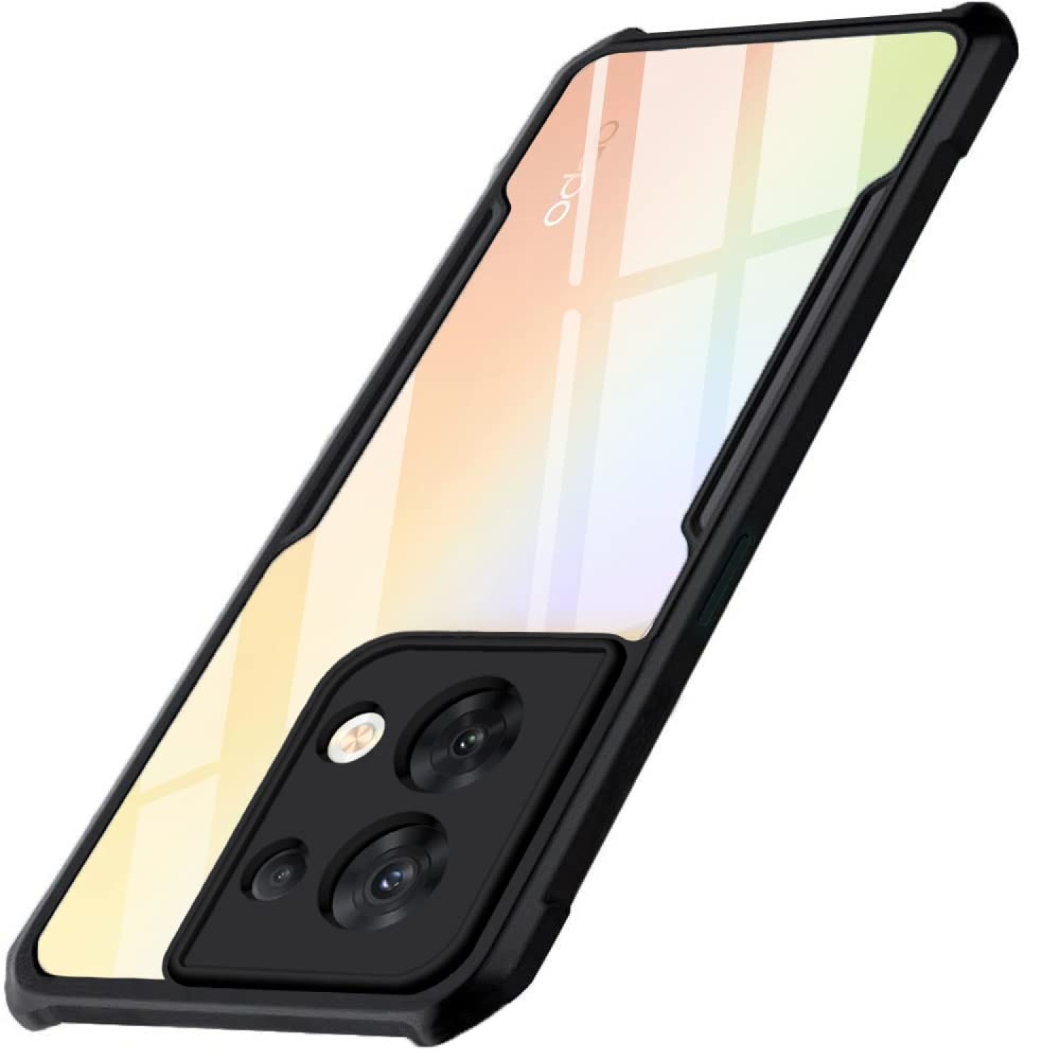 Crystal Clear Oppo Reno 8 5G Back Cover Case | 360 Degree Protection | Shock Proof Design | Transparent Back Cover Case for Oppo Reno 8 5G (Black Bumper)