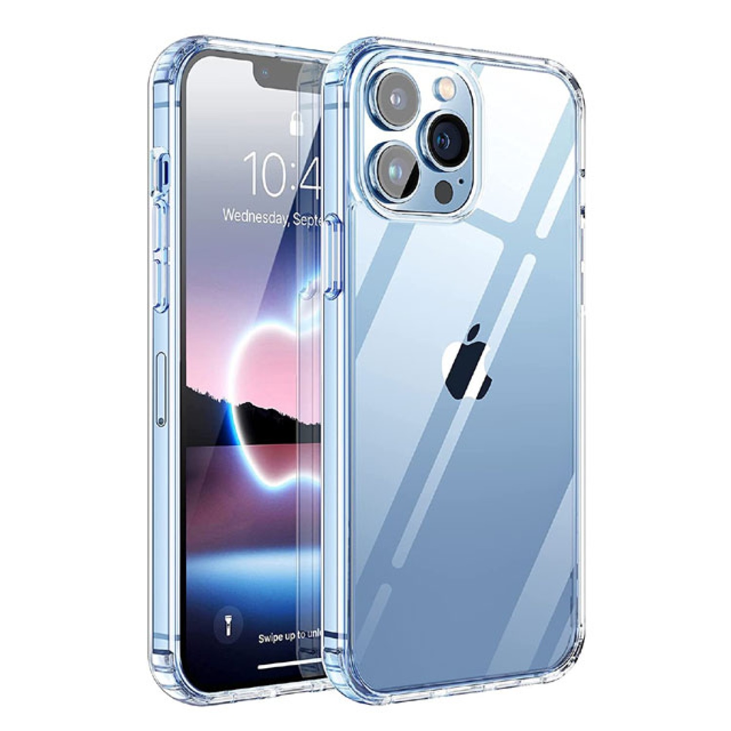 Ultra Hybrid Camera and Drop Protection Back Cover Case for iPhone 13 Pro Max (TPU + Polycarbonate | Crystal Transparent)